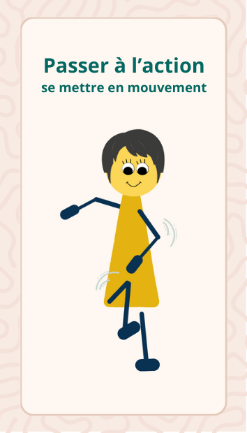 passer à l'action, se mettre en mouvement